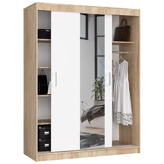 ARMADIO SCORREVOLE 150cm CLP SONOMA / BIANCO
