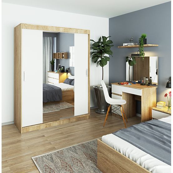 ARMADIO SCORREVOLE 150cm CLP SONOMA / BIANCO