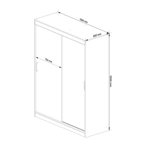 ARMADIO SCORREVOLE 150cm CLP SONOMA / BIANCO