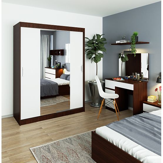 ARMADIO SCORREVOLE 150cm CLP WENGE / BIANCO