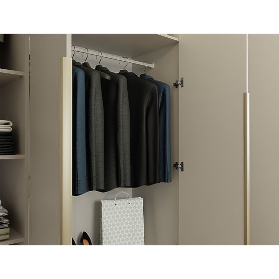 ARMADIO SENSO 4D 200 CM 4 ANTE MANIGLIE DORATE PER SOGGIORNO CAMERA DA LETTO CASHMERE BEIGE