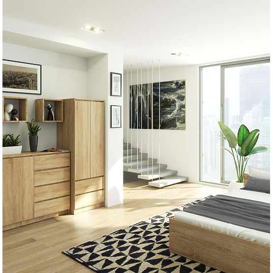 ARMADIO STAR S 60 cm 2 ANTE 2 CASSETTI PK SONOMA