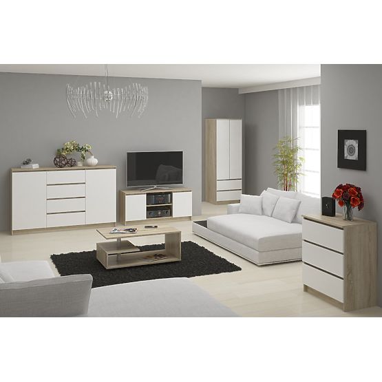 ARMADIO STAR S 60 cm 2 ANTE 2 CASSETTI SONOMA / BIANCO