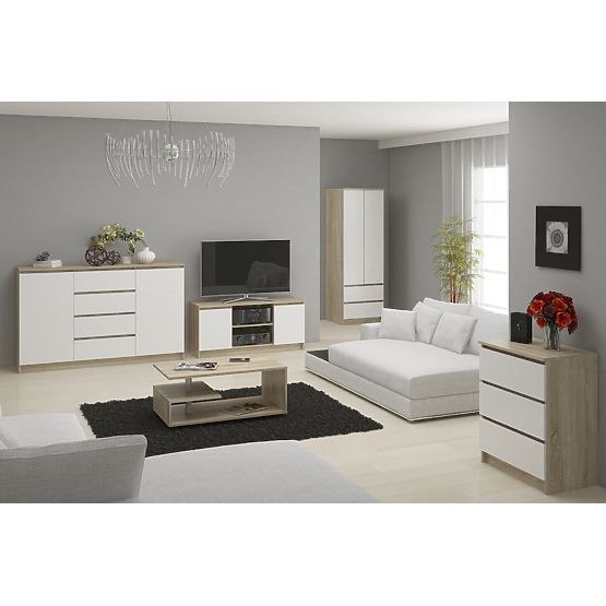 ARMADIO STAR S 60 cm 2 ANTE 2 CASSETTI SONOMA / BIANCO