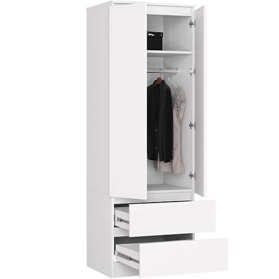 ARMADIO STAR S 60 cm 2 PORTE 2 CASSETTI BIANCO
