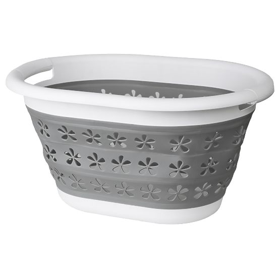 Bacinella ovale pieghevole 50 x 37 cm bianco-grigio OVAL COMPACT 25L