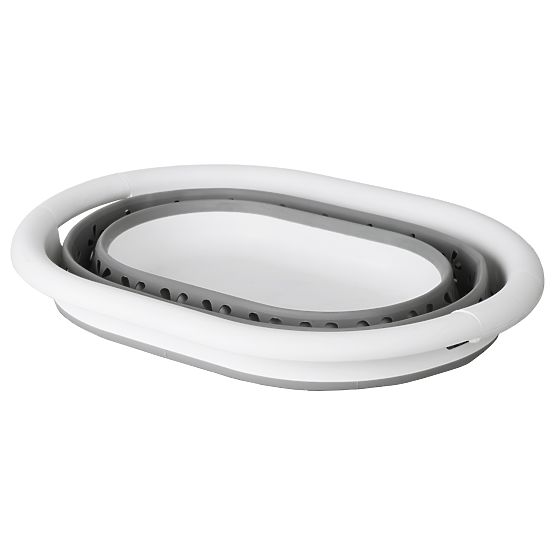 Bacinella ovale pieghevole 50 x 37 cm bianco-grigio OVAL COMPACT 25L