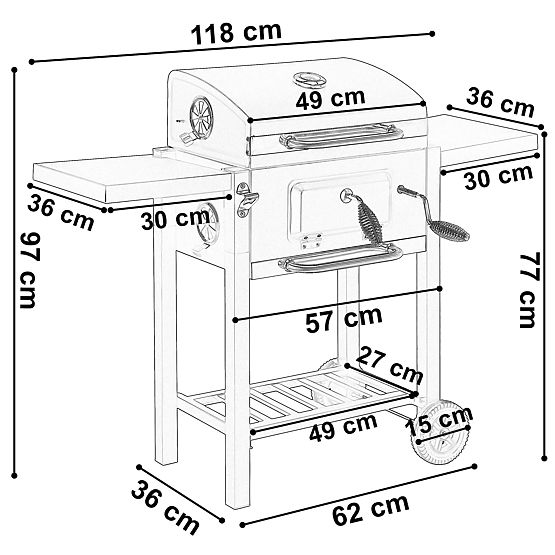 Barbecue a carbone da giardino CARBON nero