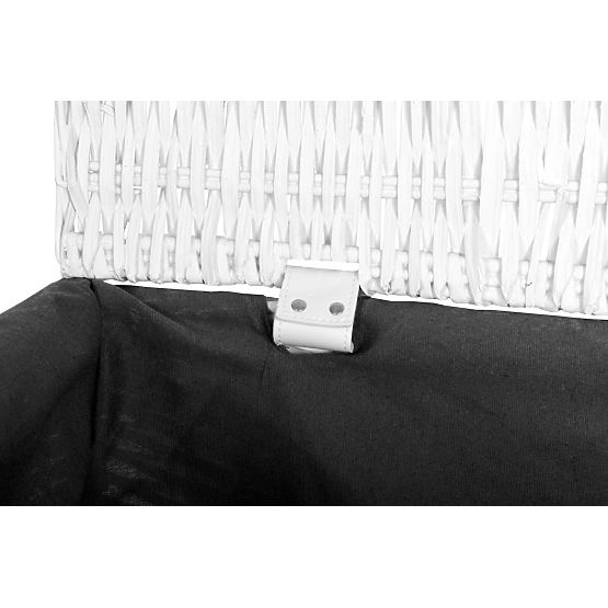 Baule in vimini 105L 66x40x40 cm bianco-grigio