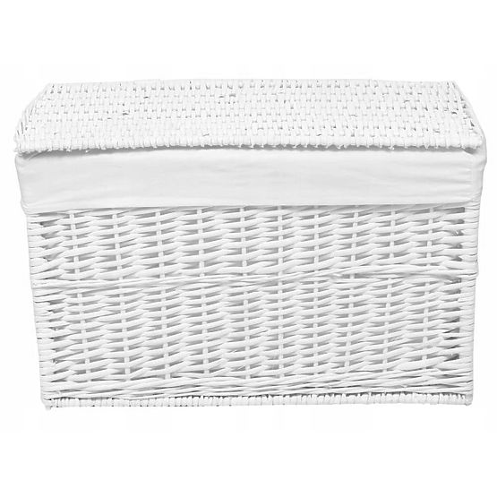 Baule in vimini 105L 66x40x40 cm bianco
