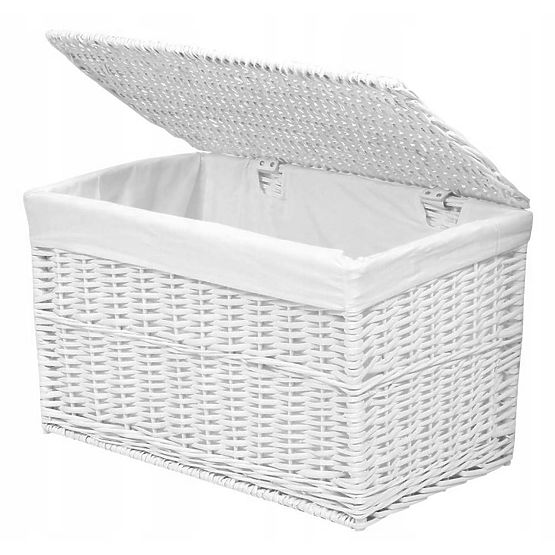 Baule in vimini 105L 66x40x40 cm bianco