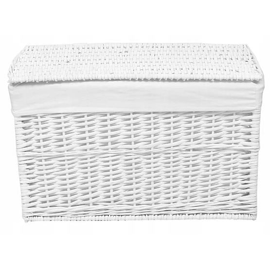 Baule in vimini 65L 56x34x34 cm bianco