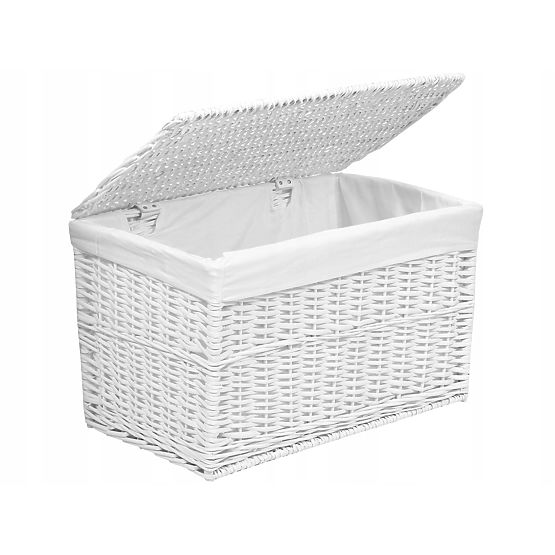 Baule in vimini 65L 56x34x34 cm bianco