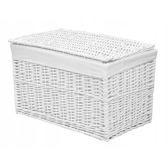 Baule in vimini 65L 56x34x34 cm bianco