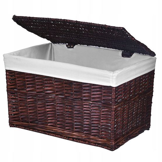 Baule in vimini 65L 56x34x34 cm marrone