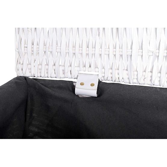 Baule in vimini 76x46x46 cm - 160L - bianco-grigio