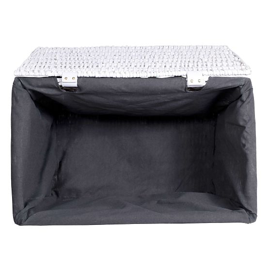 Baule in vimini 76x46x46 cm - 160L - bianco-grigio