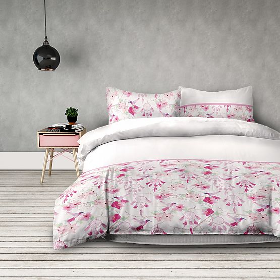 Biancheria da letto SNUGGY bianca con stampa floreale 155x220*2+80x80*2 AmeliaHome