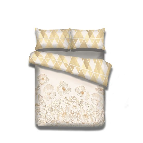 Biancheria da letto SNUGGY gialla con motivo floreale 155x220*2+80x80*2 AmeliaHome