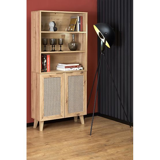 BORNEO REG-1 scaffale rovere artisan/nero (2p=1ks)