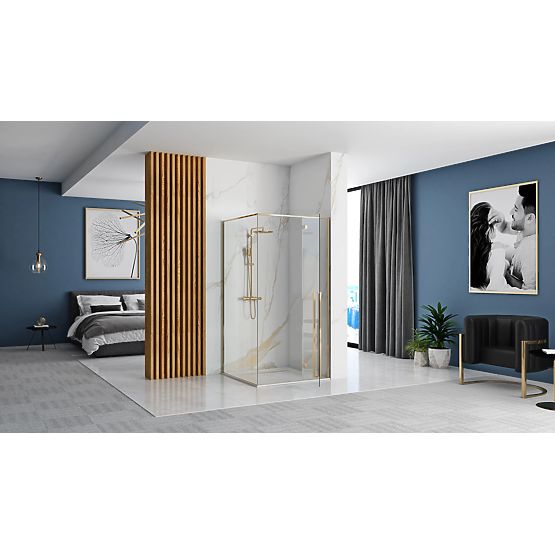 Box doccia angolare Rea Fargo 120x90 Oro