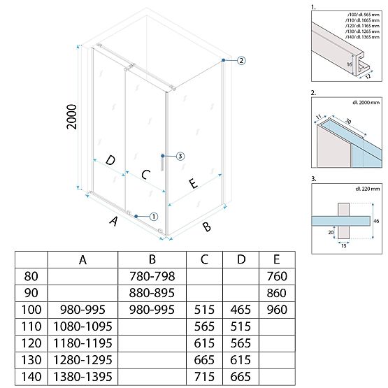 Box doccia REA Montana Oro Spazzolato 130x90