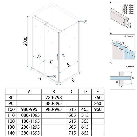 Box doccia REA Montana Oro Spazzolato 140x90