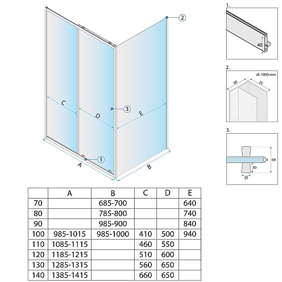 Cabina doccia angolare Rea Primo Slide 100x70 Cromo