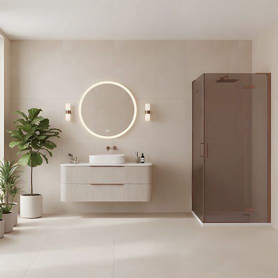 Cabina doccia REA Hugo Double 90x100 Rame spazzolato