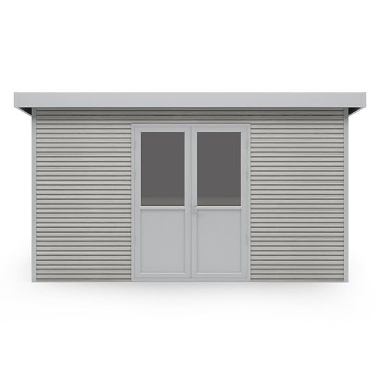 Casetta da giardino Ardena 4x3 m 12 m², grigio scuro, legno composito, alluminio, facile montaggio