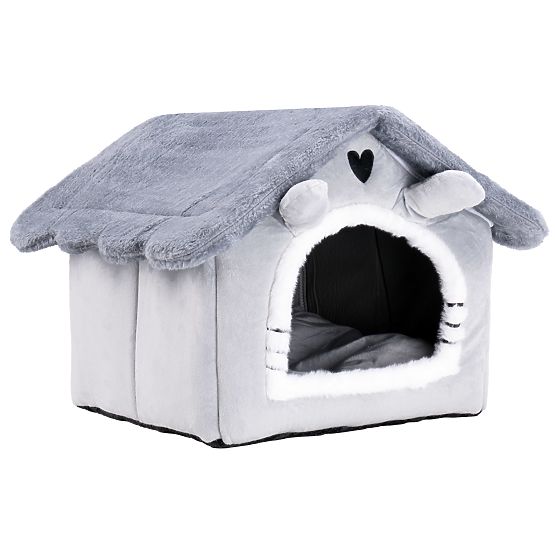 Casetta in peluche per gatti JASPER grigia