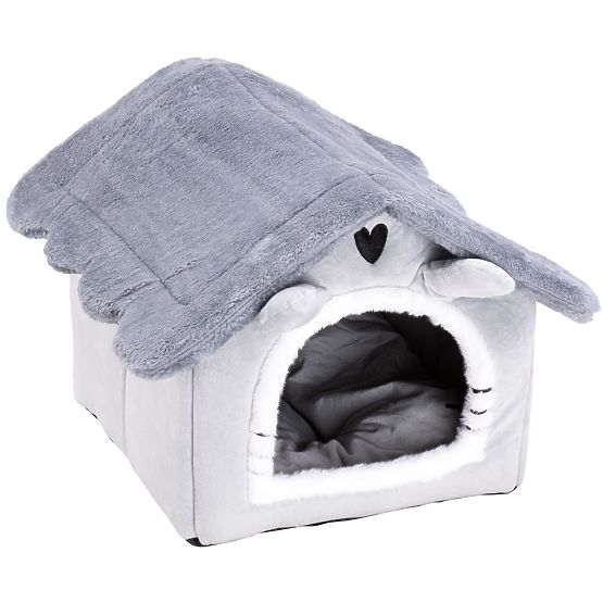 Casetta in peluche per gatti JASPER grigia
