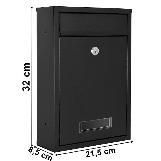 Cassetta postale per lettere Gustav nera con scritte