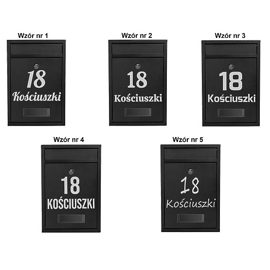 Cassetta postale per lettere Gustav nera con scritte