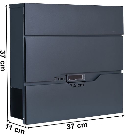 Cassetta postale per lettere Vidar antracite con scritte