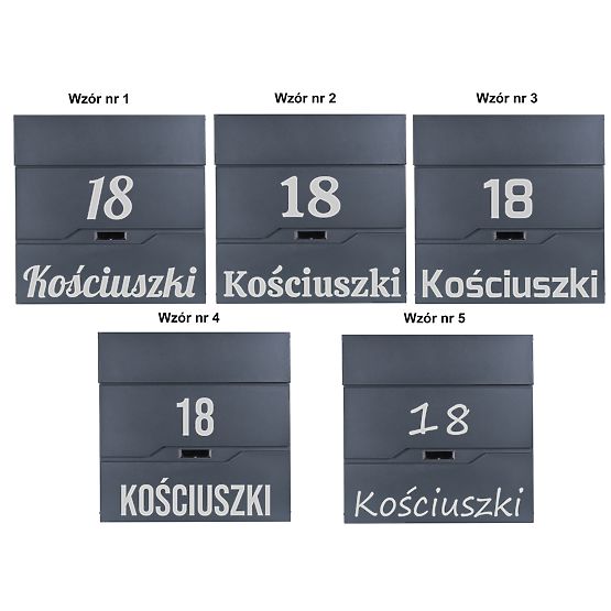 Cassetta postale per lettere Vidar antracite con scritte