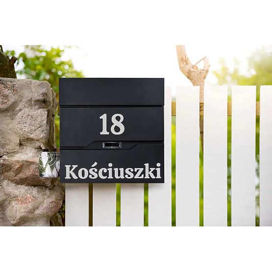 Cassetta postale per lettere Vidar nera con iscrizioni