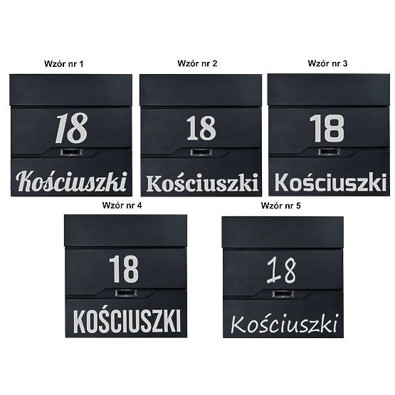 Cassetta postale per lettere Vidar nera con iscrizioni