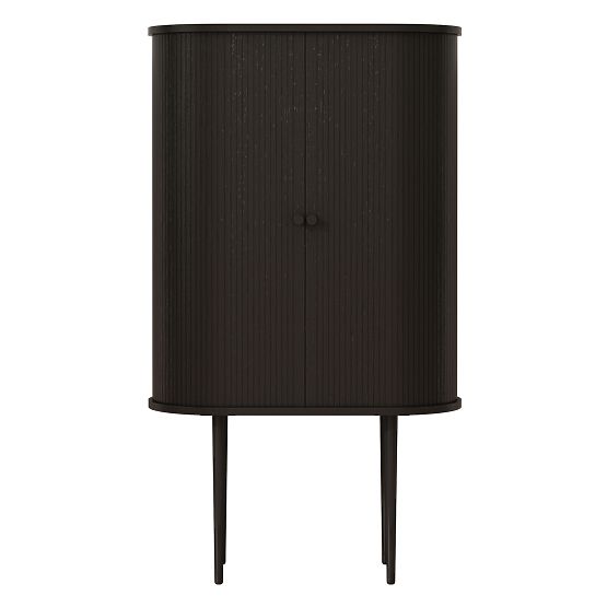 Cassettiera alta Clemente con lamelle, nera