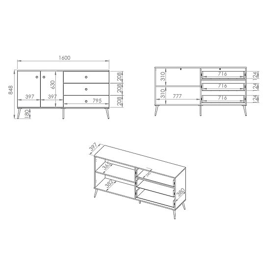 Cassettiera Forest più grande - verde