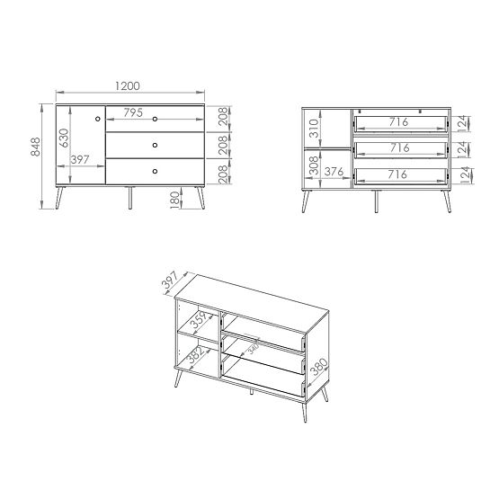 Cassettiera Forest più piccola - verde