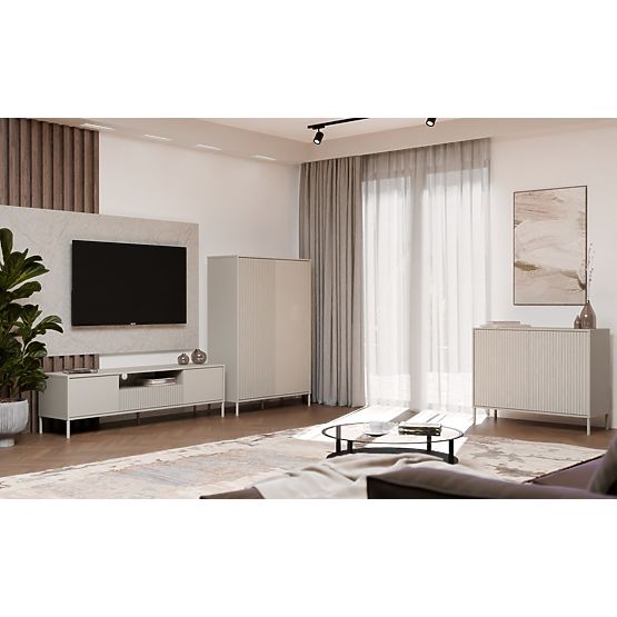 Cassettiera KAMARO 2D SLIM Pannello Frontale Lamellare CASHMERE