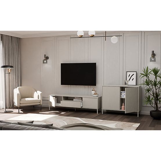 Cassettiera KAMARO 2D SLIM Pannello Frontale Lamellare CASHMERE