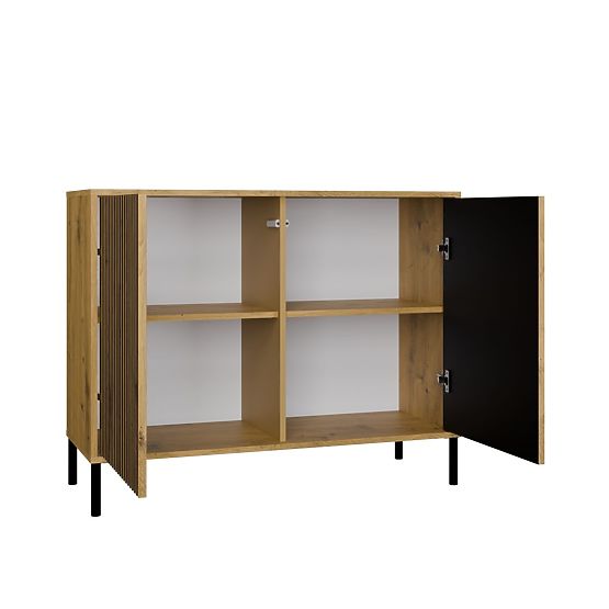 Cassettiera KAMARO 2D SLIM ROVERE ARTISAN Frontale Scanellato