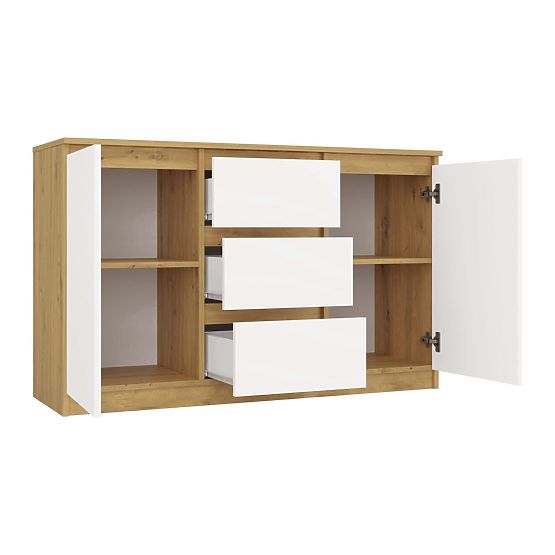 Cassettiera Malwa 2D3S Rovere Artisan Bianco