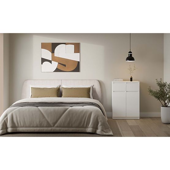 Cassettiera Malwa 2DD2S Armadietto 2 Ante 2 Cassetti per Soggiorno BIANCO