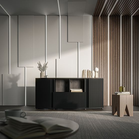 Cassettiera MICHELLE nero/rovere vichingo