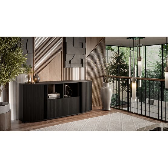 Cassettiera MICHELLE nero/rovere vichingo