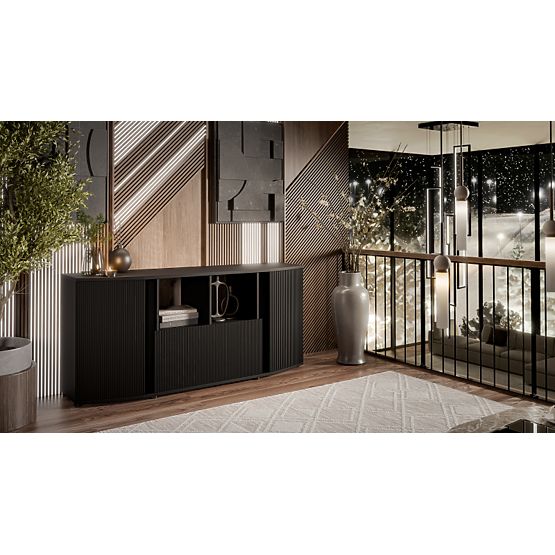 Cassettiera MICHELLE nero/rovere vichingo