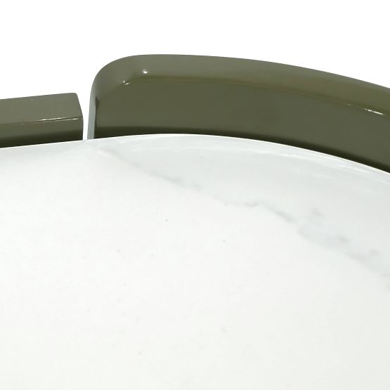 Cassettiera ovale Nari, verde/grigia, spiek, lucida